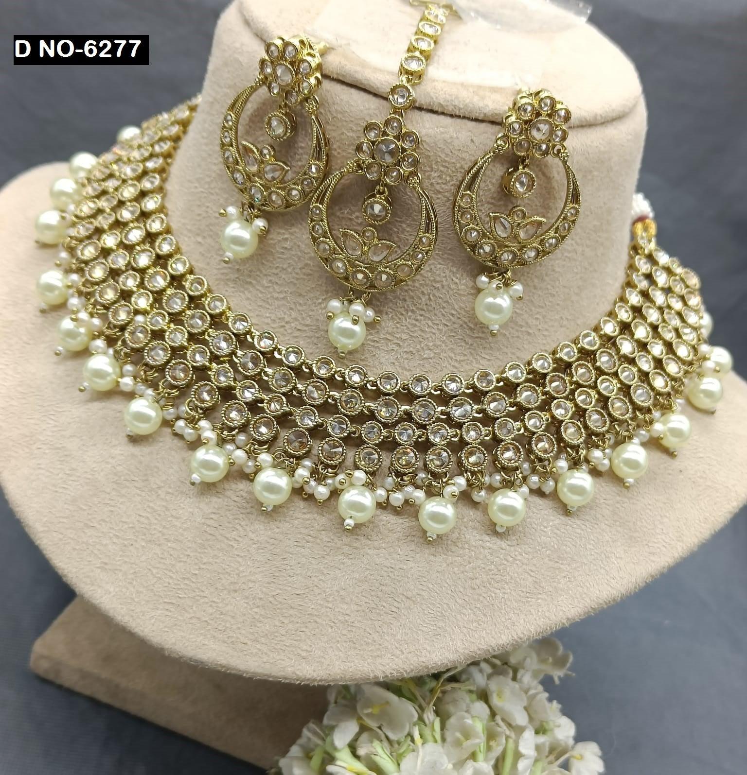 Polki Necklace Mehandi Sku 6277 B1 - rchiecreation
