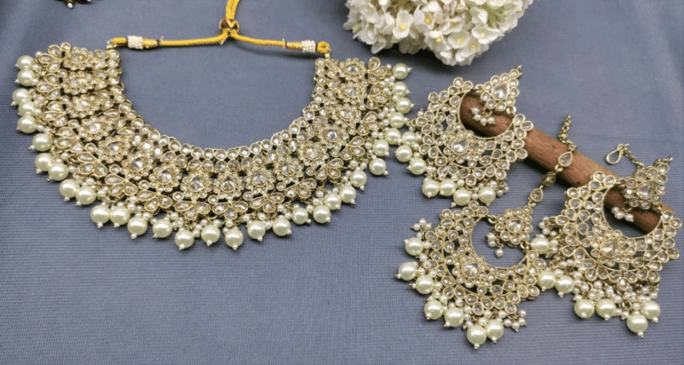 Polki Necklace Mehndi Set Sku 5027 B2 - rchiecreation