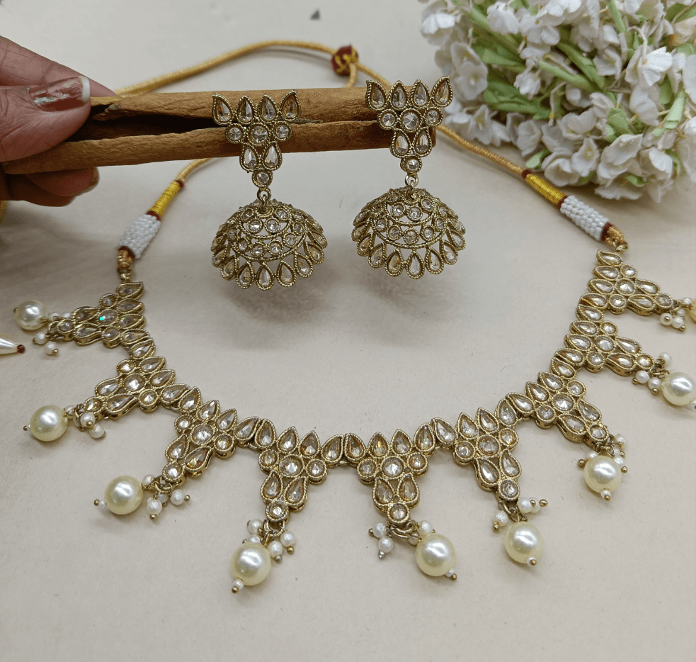 Polki Necklace Mehndi Set Sku-5544 B2 - rchiecreation
