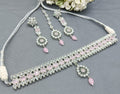 Polki Necklace Rodium Set Sku-5753 B-3 - rchiecreation