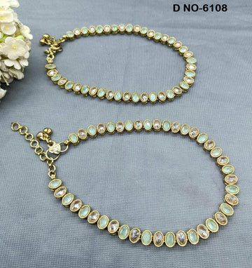 Polki payal Flexible anklets Sku-6108 E2 - rchiecreation