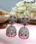 Rodium Polki Mehndi Jhumki Earring Sku- 242 A4 - rchiecreation