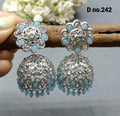 Rodium Polki Mehndi Jhumki Earring Sku- 242 A4 - rchiecreation