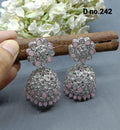 Rodium Polki Mehndi Jhumki Earring Sku- 242 A4 - rchiecreation