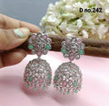 Rodium Polki Mehndi Jhumki Earring Sku- 242 A4 - rchiecreation