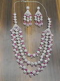 Ruby Diamond Necklace Rodium Sku-6016 D5 - rchiecreation